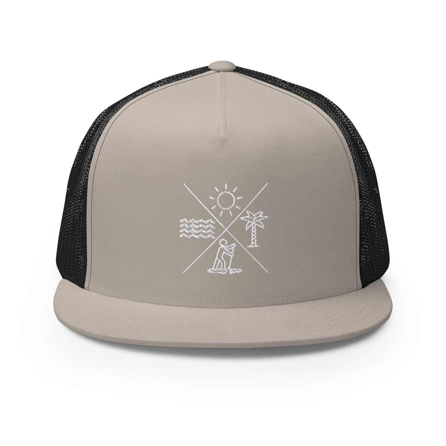 Paddleboarding X Sun, Tree, Paddler, Water Trucker Cap