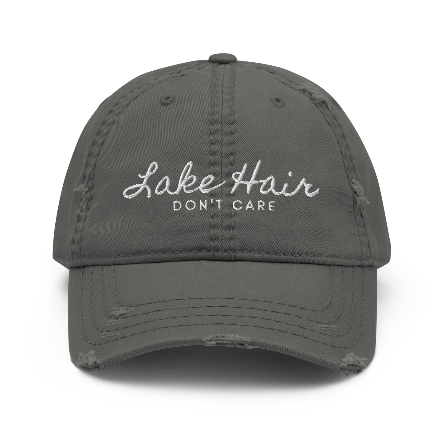 Lake Hair Don't Care Lake Life Distressed Dad Hat