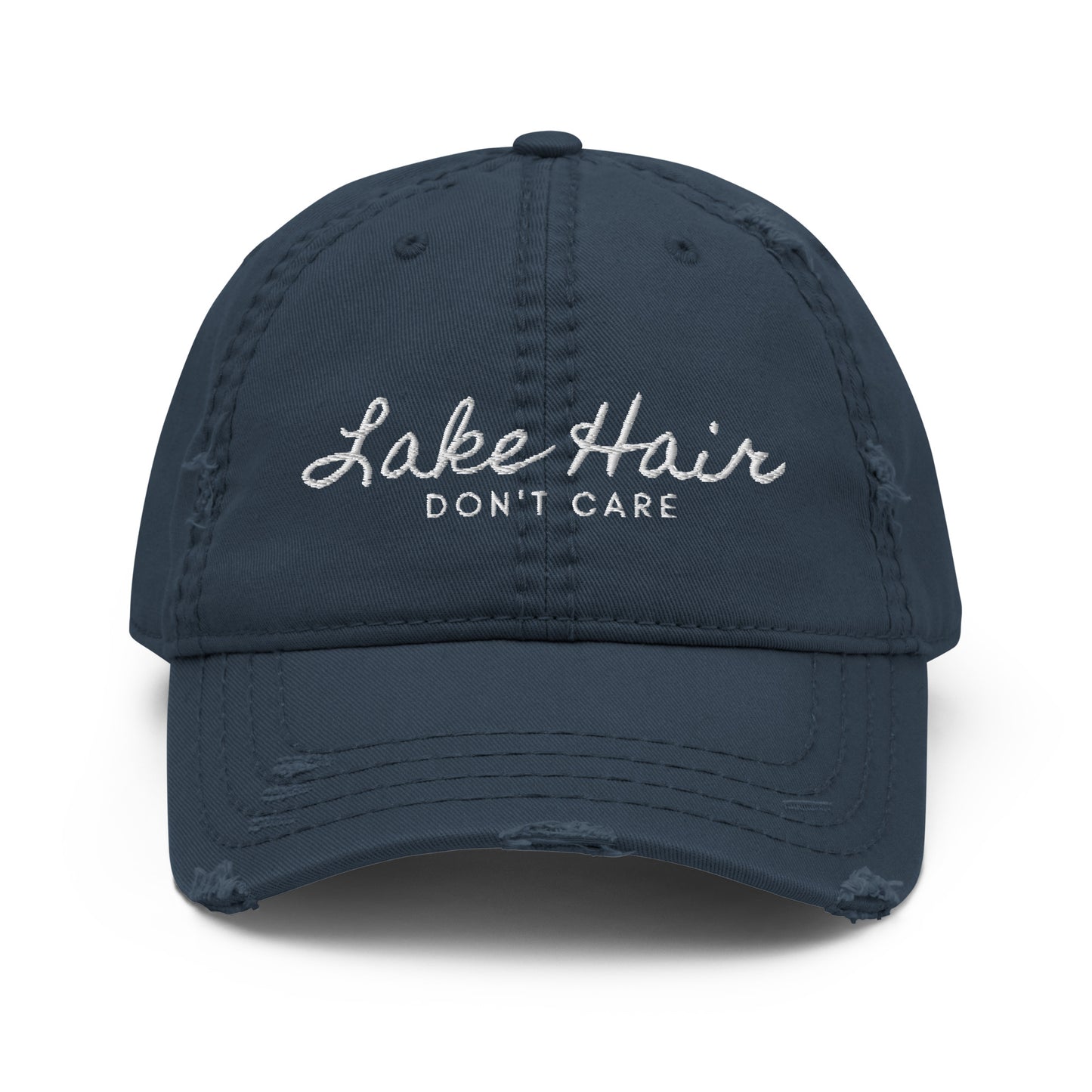 Lake Hair Don't Care Lake Life Distressed Dad Hat