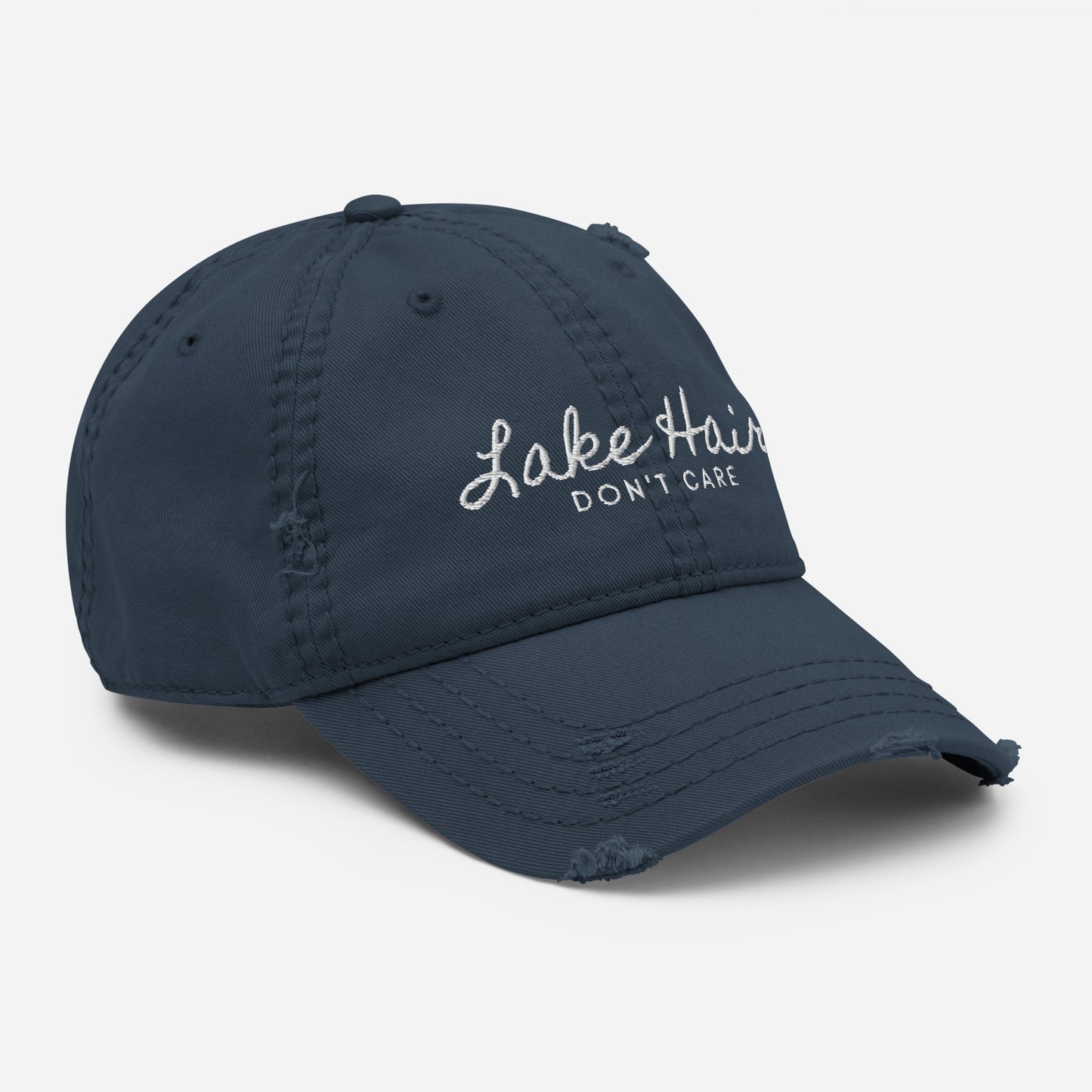 Lake Hair Don't Care Lake Life Distressed Dad Hat