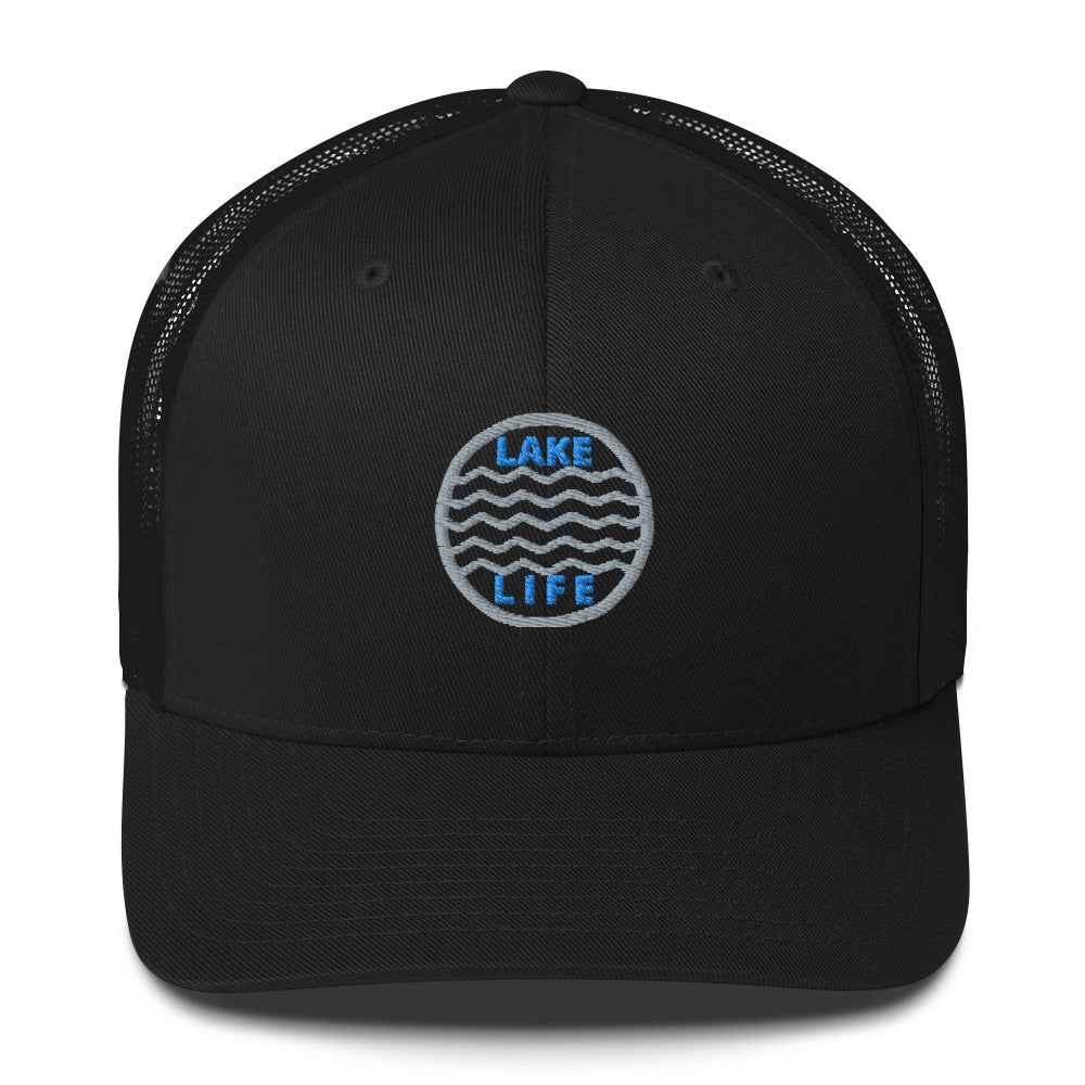 Lake Life Circle Logo Water Ripples Trucker Cap