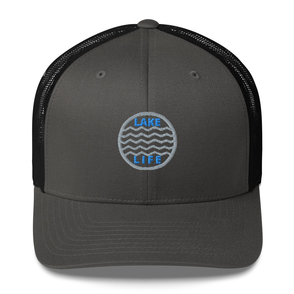 Lake Life Circle Logo Water Ripples Trucker Cap