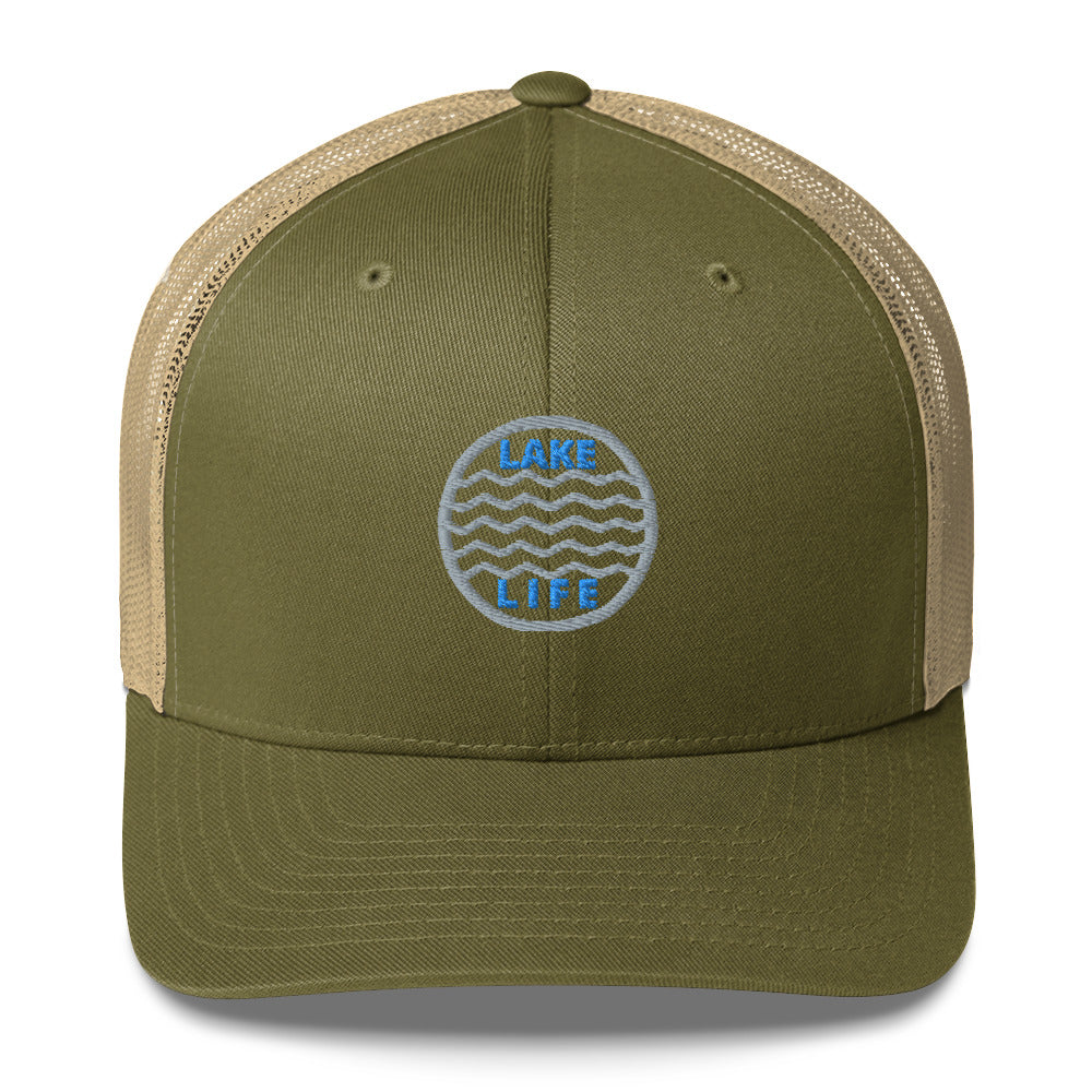 Lake Life Circle Logo Water Ripples Trucker Cap