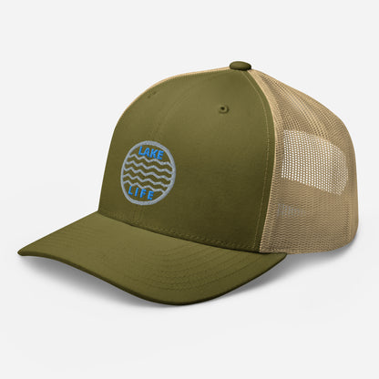 Lake Life Circle Logo Water Ripples Trucker Cap