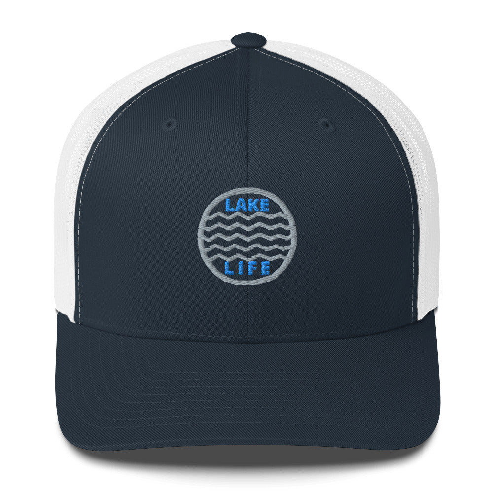 Lake Life Circle Logo Water Ripples Trucker Cap