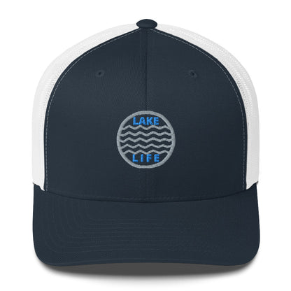 Lake Life Circle Logo Water Ripples Trucker Cap