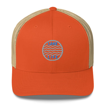 Lake Life Circle Logo Water Ripples Trucker Cap