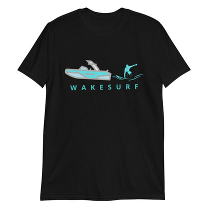 Wakesurf Boat & Surfer Wakesurfing Short-Sleeve Unisex T-Shirt