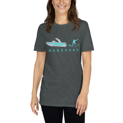 Wakesurf Boat & Surfer Wakesurfing Short-Sleeve Unisex T-Shirt