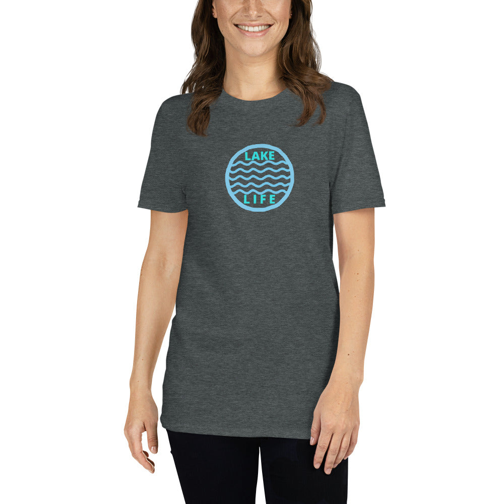 Lake Life Circle Logo With Wave Ripples Short-Sleeve Unisex T-Shirt