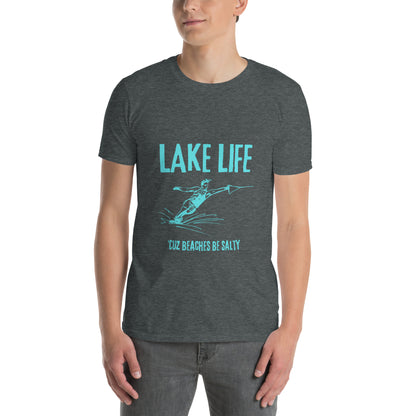 Lake Life Slalom Ski Cuz Beaches Be Salty Short-Sleeve Unisex T-Shirt