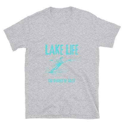 Lake Life Slalom Ski Cuz Beaches Be Salty Short-Sleeve Unisex T-Shirt