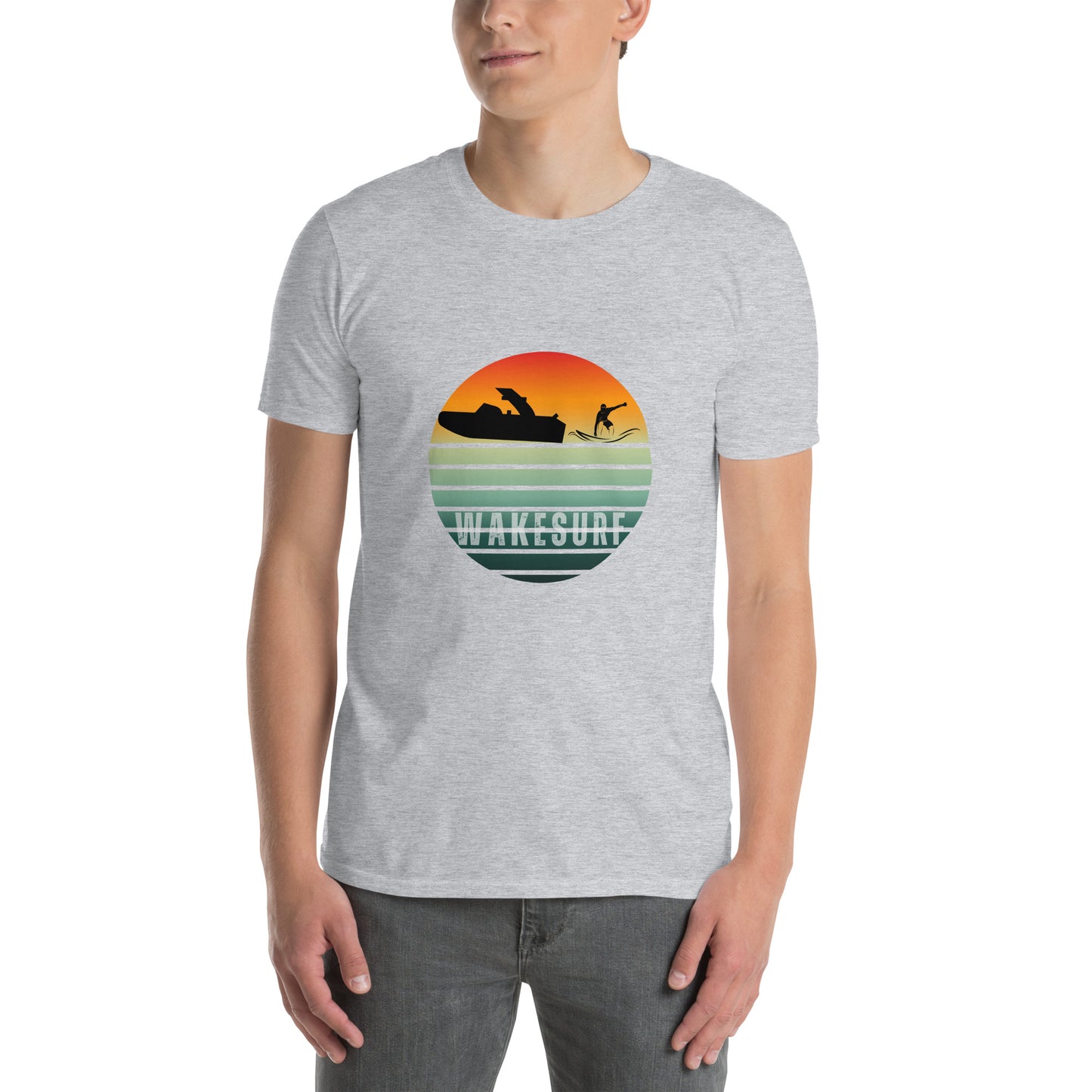 Wakesurf Sunset Silhouette  Short-Sleeve Unisex T-Shirt