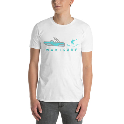 Wakesurf Boat & Surfer Wakesurfing Short-Sleeve Unisex T-Shirt