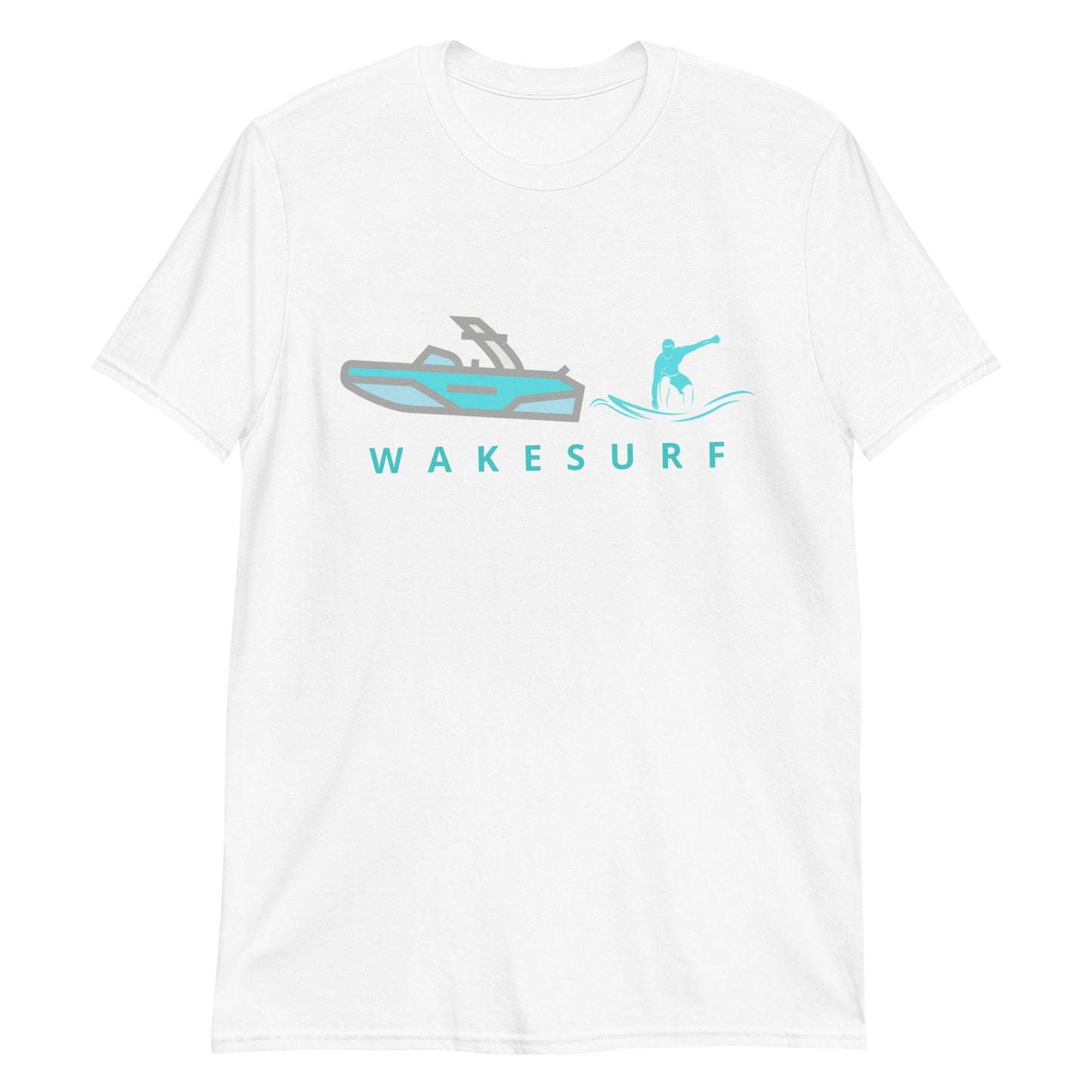 Wakesurf Boat & Surfer Wakesurfing Short-Sleeve Unisex T-Shirt