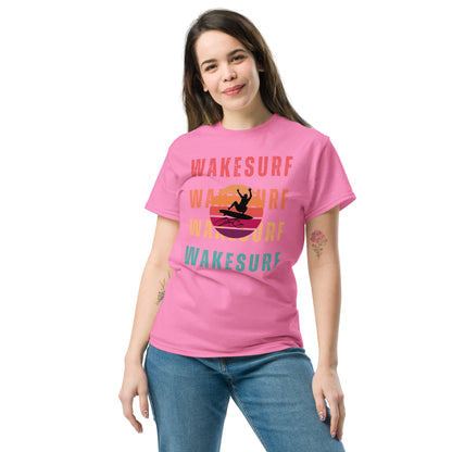 WAKESURF with jumping surfer Unisex classic tee