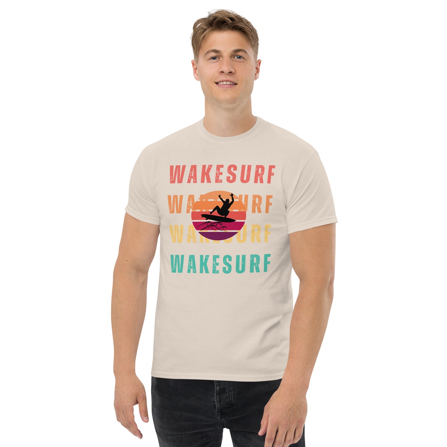 WAKESURF with jumping surfer Unisex classic tee