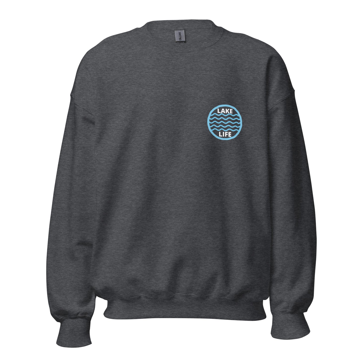 Lake Life Front & Back Circle Water Logo Front Left Chest X Oars on Back Unisex Sweatshirt