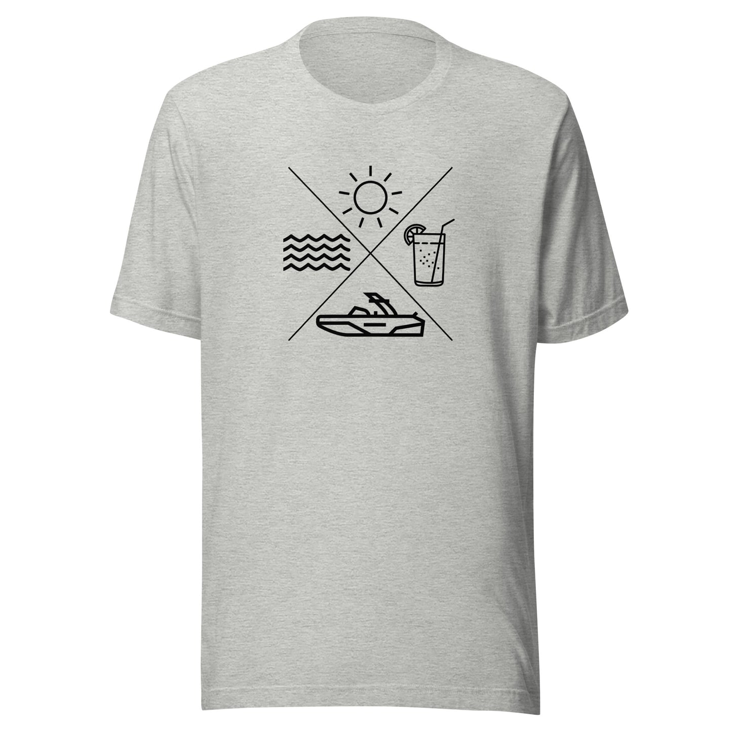 Lake Life X Sun Drink Boat Water Unisex t-shirt