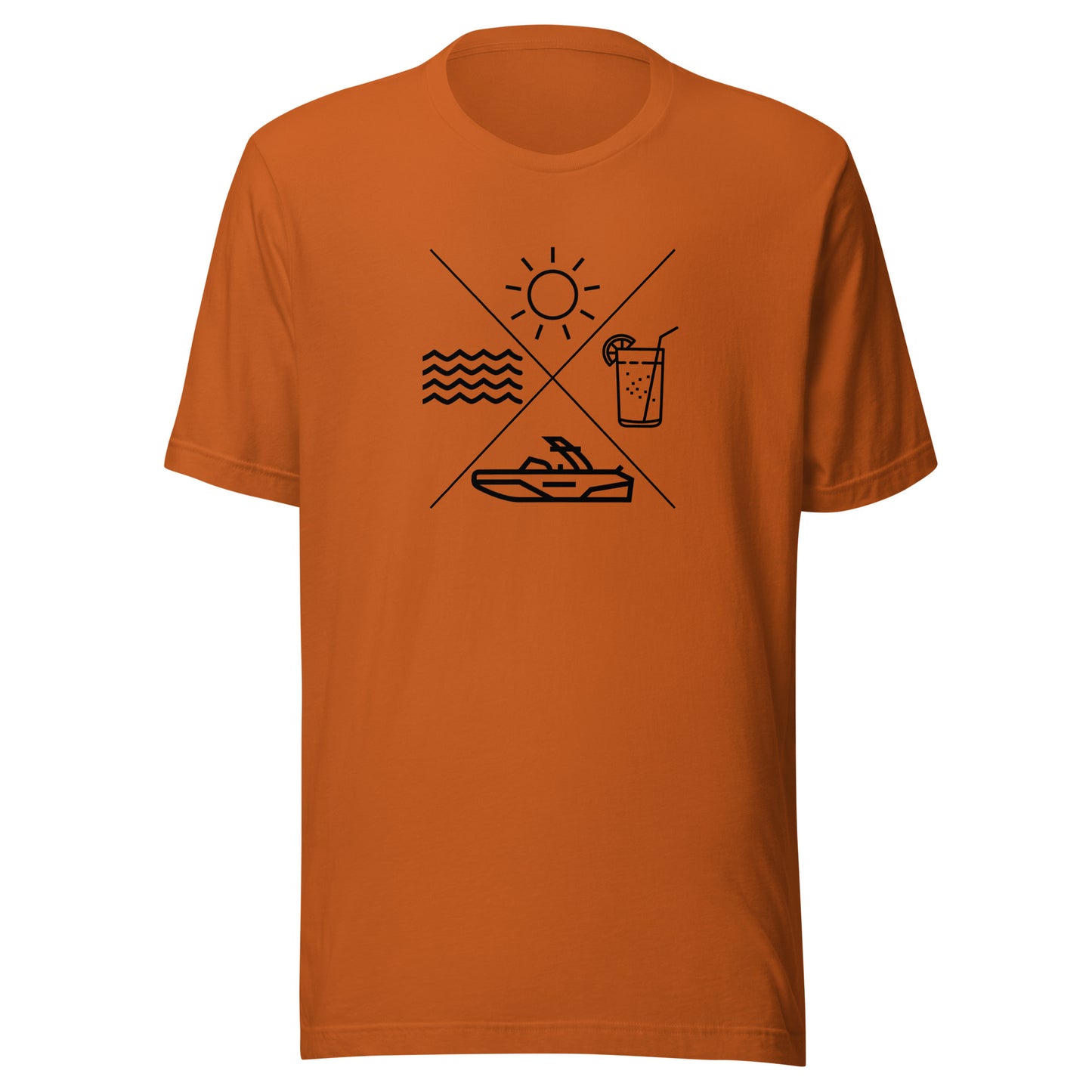 Lake Life X Sun Drink Boat Water Unisex t-shirt