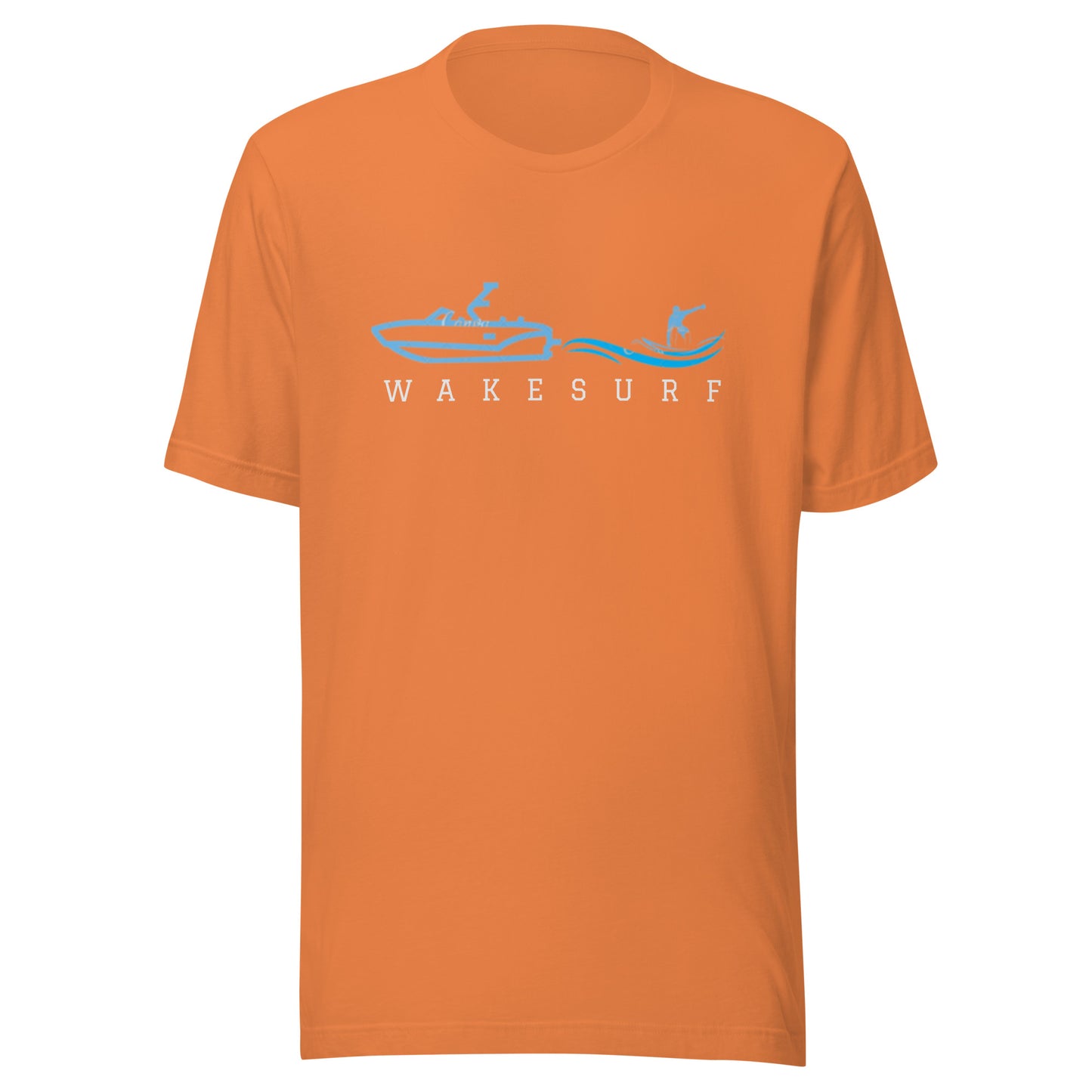 Wakesurf Boat with wakesurfer Unisex t-shirt