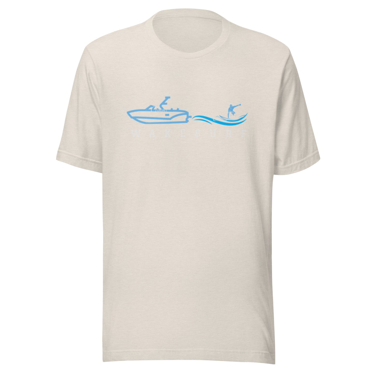 Wakesurf Boat with wakesurfer Unisex t-shirt