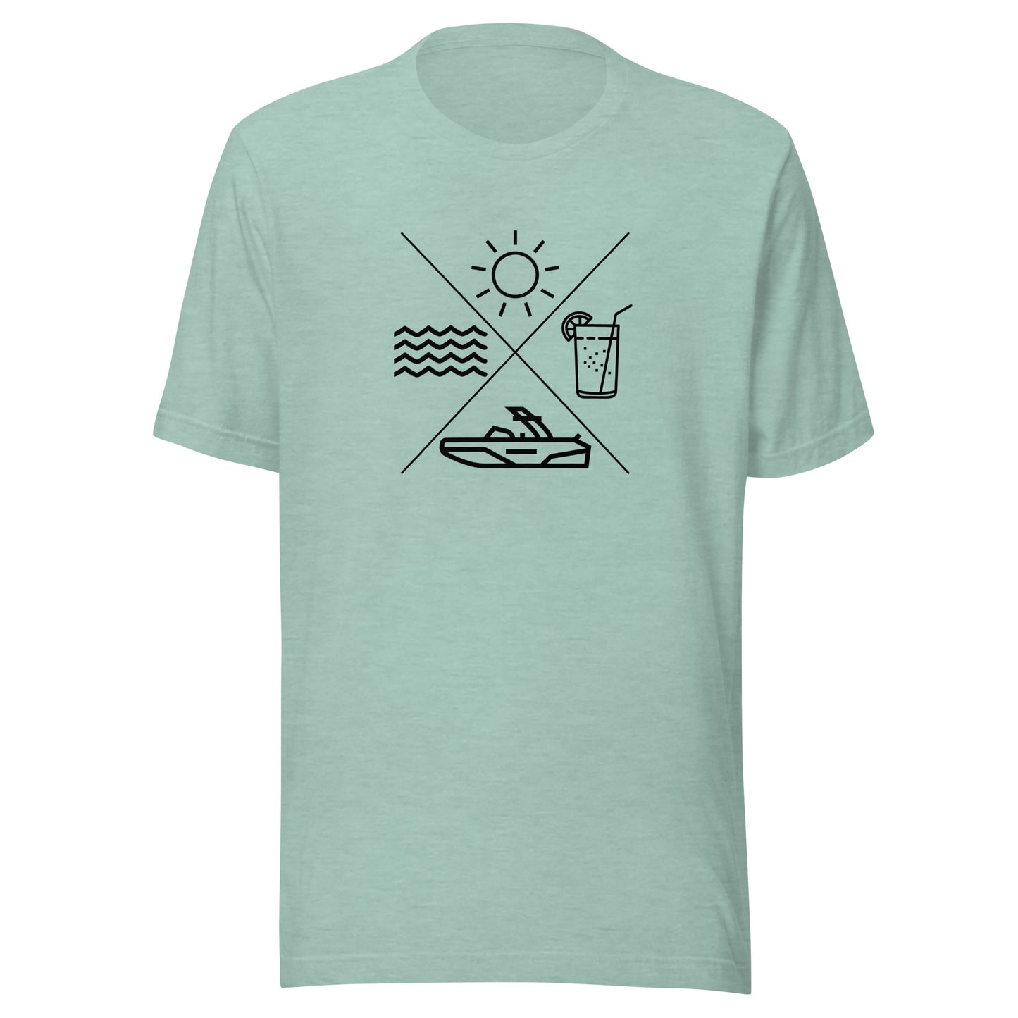 Lake Life X Sun Drink Boat Water Unisex t-shirt