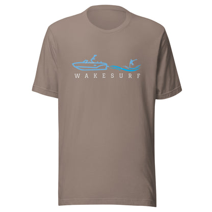 Wakesurf Boat with wakesurfer Unisex t-shirt