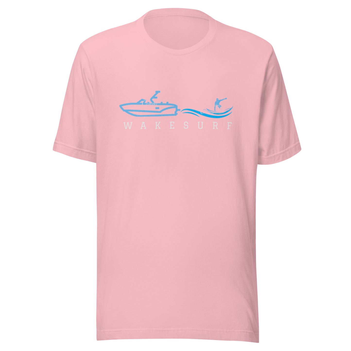 Wakesurf Boat with wakesurfer Unisex t-shirt