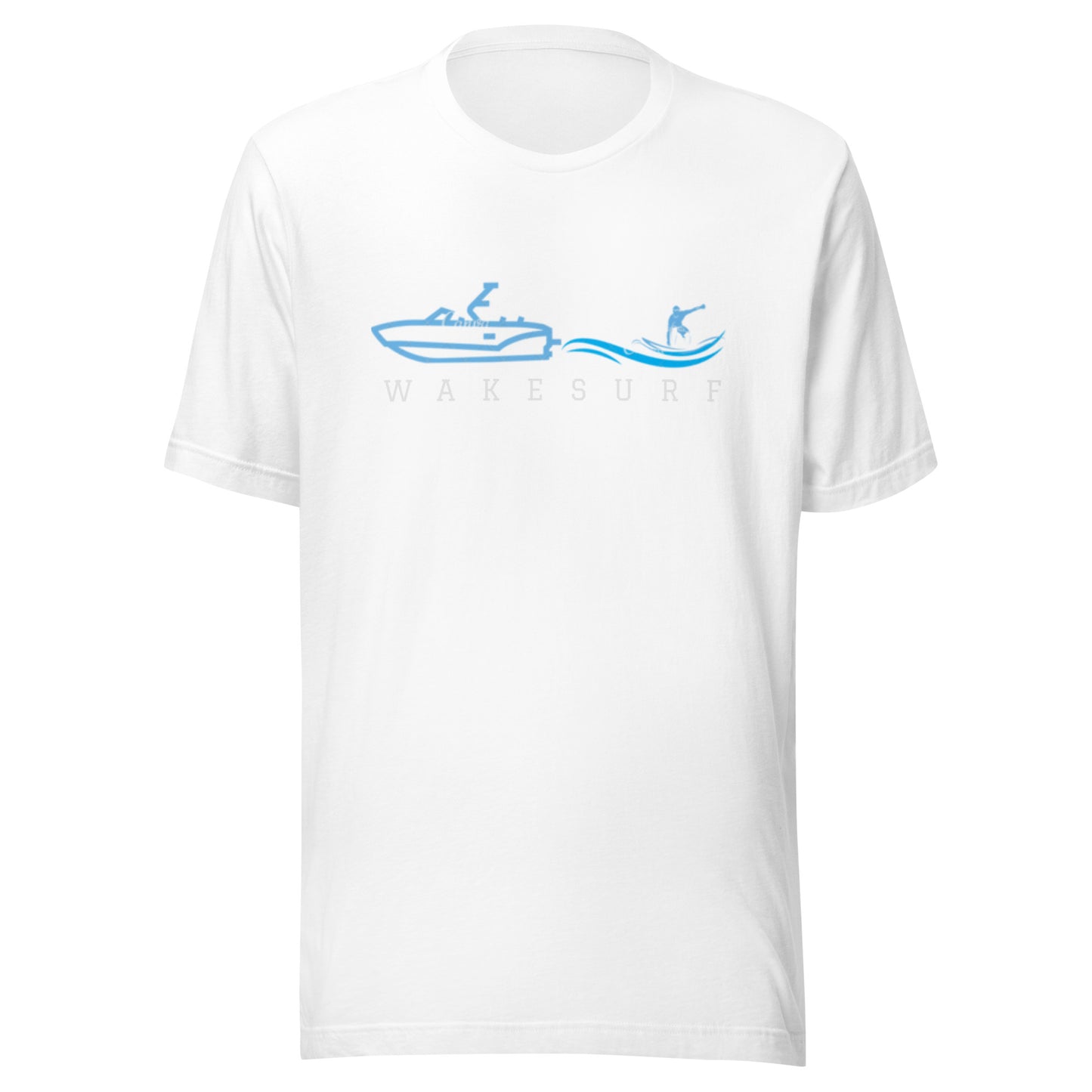 Wakesurf Boat with wakesurfer Unisex t-shirt