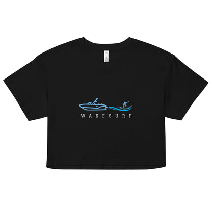 Wakesurf Boat & Surfer Women’s crop top