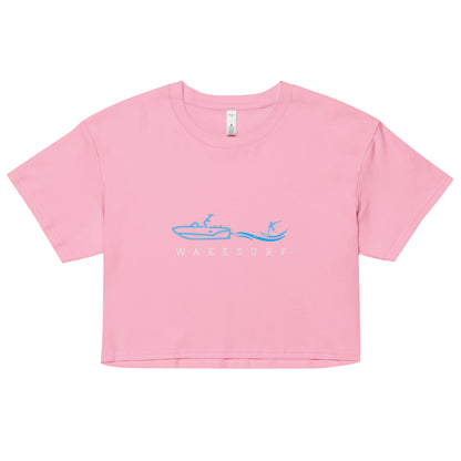 Wakesurf Boat & Surfer Women’s crop top