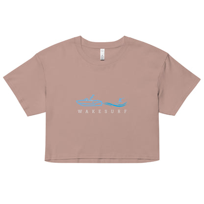 Wakesurf Boat & Surfer Women’s crop top