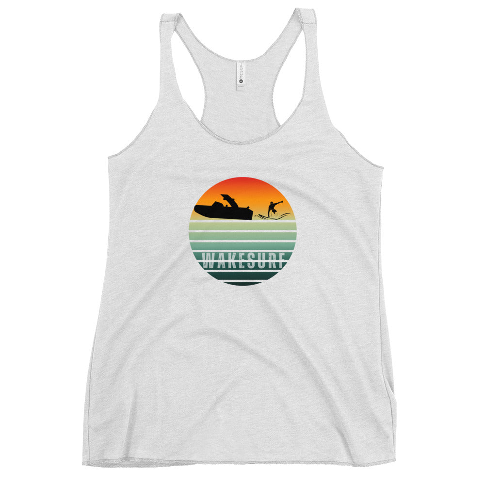 Wakesurf Sunset Silhouette Women's Racerback Tank