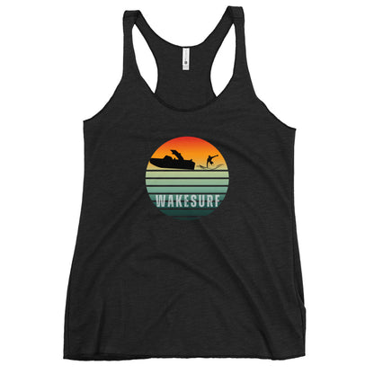 Wakesurf Sunset Silhouette Women's Racerback Tank