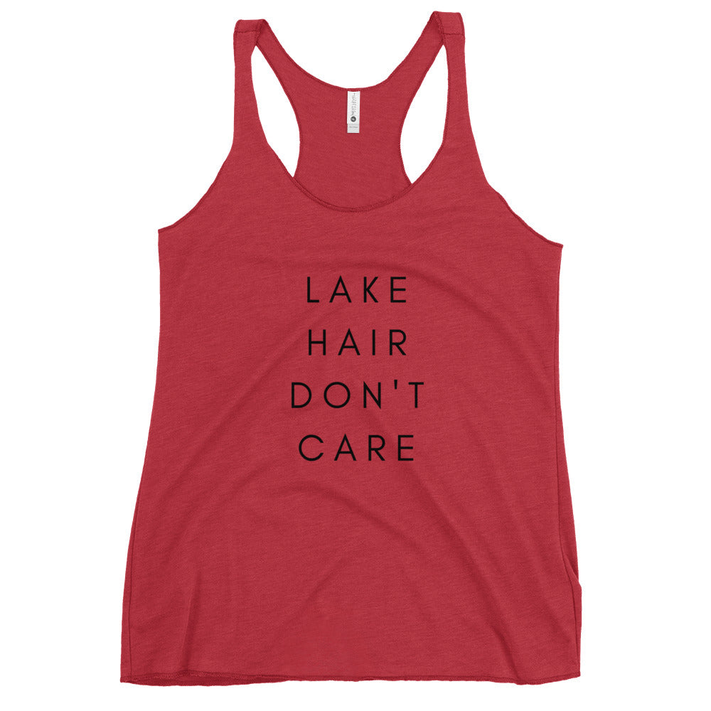 Lake Hair Don't Care Lake Life Women's Racerback Tank