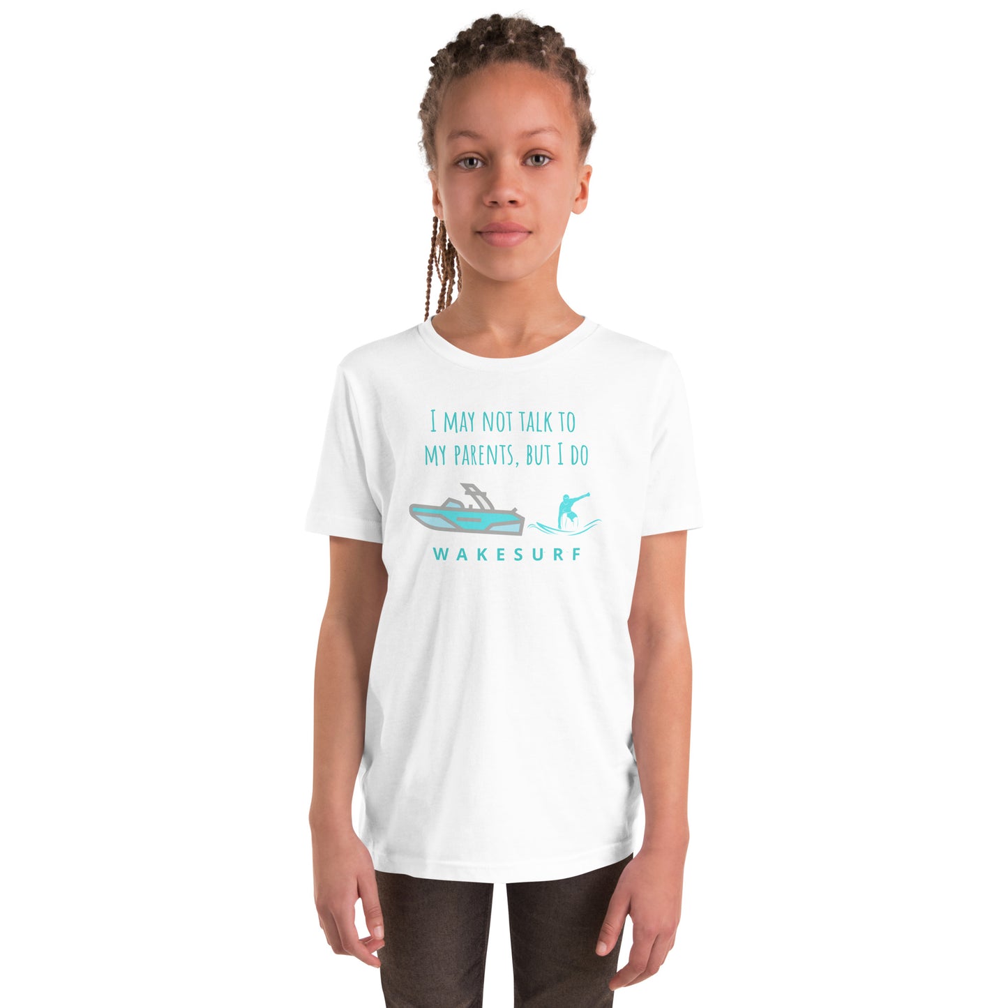 I May Not Talk To My Parents But I Do Wakesurf Youth Short Sleeve T-Shirt